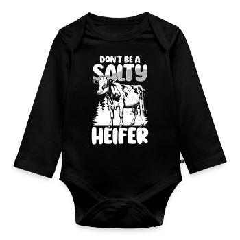 Boeuf Moo Animal Love - Body Bébé bio manches longues - noir - Devant