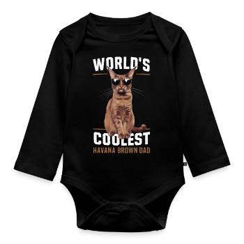 Katze Havanna Braun Geschenk - Baby Bio-Langarm-Body - Schwarz - Vorne