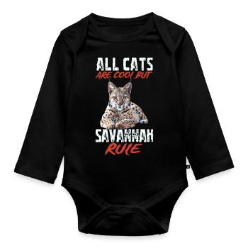 Savannah - Baby Bio-Langarm-Body - Schwarz - Vorne