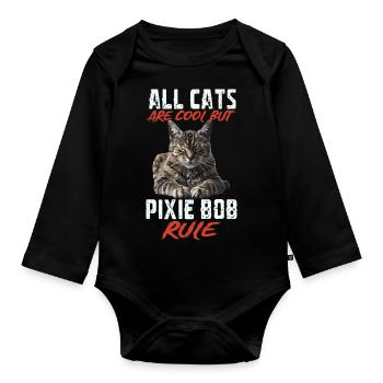 Pixie bob - Baby Bio-Langarm-Body - Schwarz - Vorne