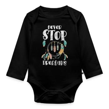 Dream Catcher Wish Happiness Love - Organic Longsleeve Baby Bodysuit - black - Front