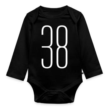 38 - Organic Longsleeve Baby Bodysuit - black - Front