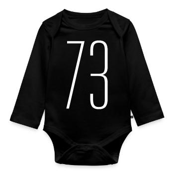 73 - Organic Longsleeve Baby Bodysuit - black - Front