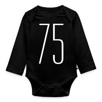 75 - Organic Longsleeve Baby Bodysuit - black - Front