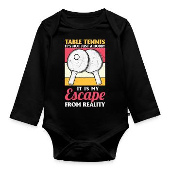 Table Tennis Ping Pong - Organic Longsleeve Baby Bodysuit - black - Front