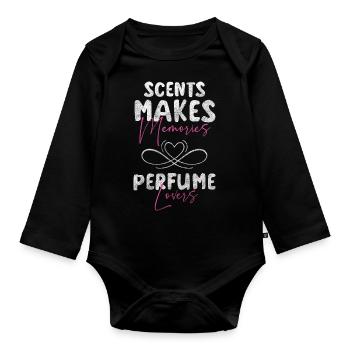 Parfüm Note Duftnote Duftspray - Baby Bio-Langarm-Body - Schwarz - Vorne