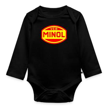 VEB Minol (Farben änderbar) - Baby Bio-Langarm-Body - Schwarz - Vorne