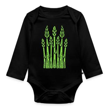 asperge - Body Bébé bio manches longues - noir - Devant