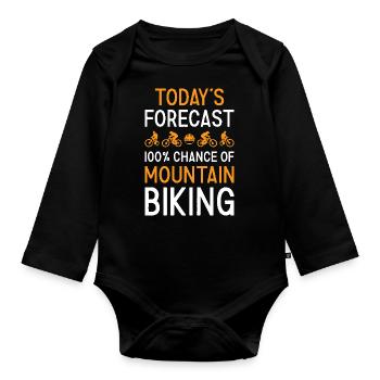 Biker Today's Forecast Mountain Biking - Baby Bio-Langarm-Body - Schwarz - Vorne