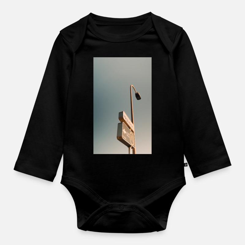 shield - Organic Longsleeve Baby Bodysuit - black