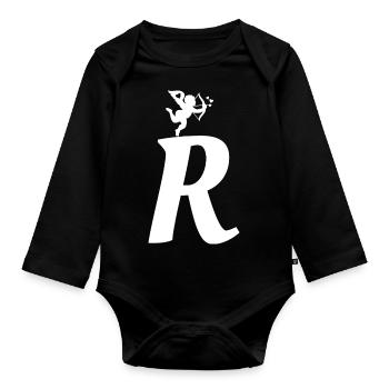 R - Body Bébé bio manches longues - noir - Devant