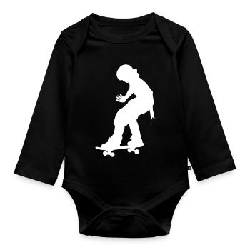 Patineur - Body Bébé bio manches longues - noir - Devant