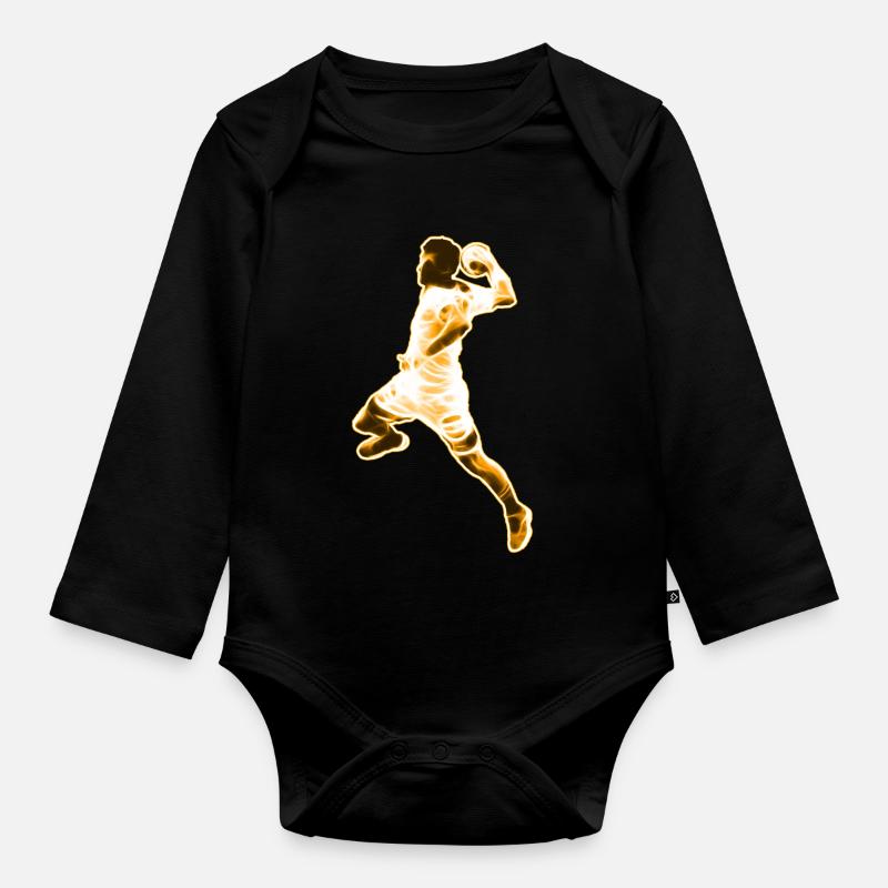 Handball Handballer - Design - Body Bébé bio manches longues - noir