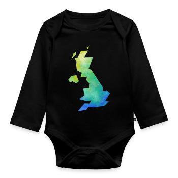 Karte UK - Baby Bio-Langarm-Body - Schwarz - Vorne
