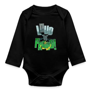 Mauritania Pride Loud N Proud - Organic Longsleeve Baby Bodysuit - black - Front