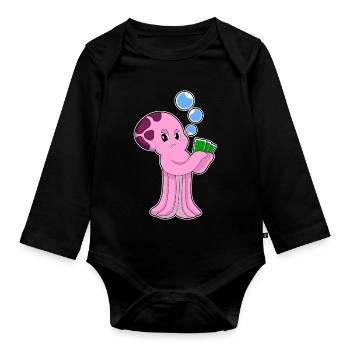 Cartes de poker Krake Poker - Body Bébé bio manches longues - noir - Devant