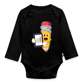 Bleistift Sekretärin Büro - Baby Bio-Langarm-Body - Schwarz - Vorne