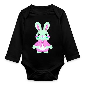 nedlcher Easter Bunny - Organic Longsleeve Baby Bodysuit - black - Front