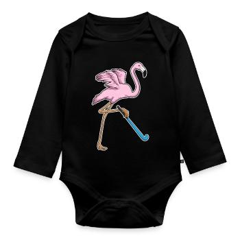 Hockey sur gazon Flamingo Stick - Body Bébé bio manches longues - noir - Devant