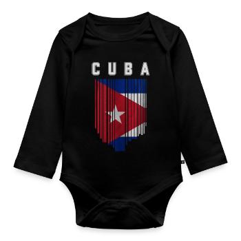 Cuban flag, Cuban pride - Organic Longsleeve Baby Bodysuit - black - Front