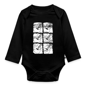 Guitar Drawing - Organic Longsleeve Baby Bodysuit - black - Front