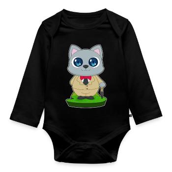 Canne de marche pour pensionnaires chats - Body Bébé bio manches longues - noir - Devant