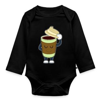 Coffee to go Mug - Organic Longsleeve Baby Bodysuit - black - Front