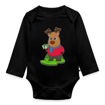 Forfait de Noël renne - Body Bébé bio manches longues - noir - Devant