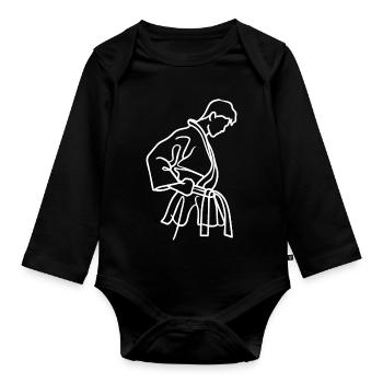 Croquis de karaté - Body Bébé bio manches longues - noir - Devant
