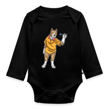 Pitbull Dart Dartpfeil - Organic Longsleeve Baby Bodysuit - black - Front