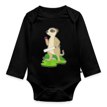 Suricate Cricket Battes de cricket - Body Bébé bio manches longues - noir - Devant