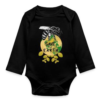 Das Brummen der Erde - Baby Bio-Langarm-Body - Schwarz - Vorne