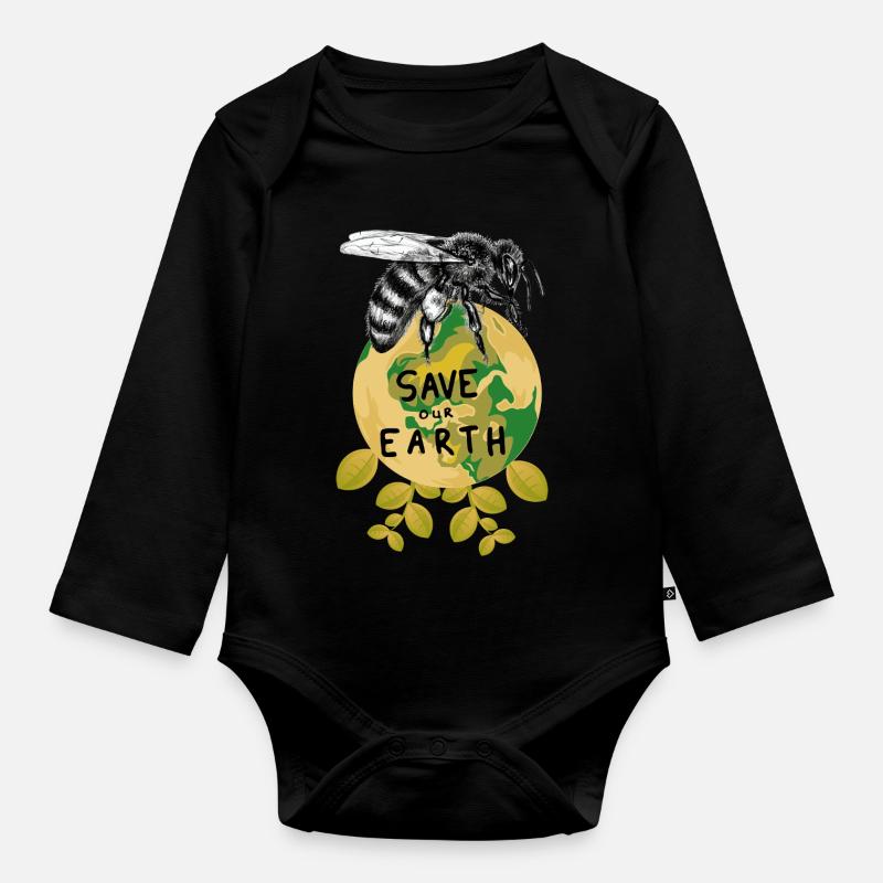 Das Brummen der Erde - Baby Bio-Langarm-Body - Schwarz