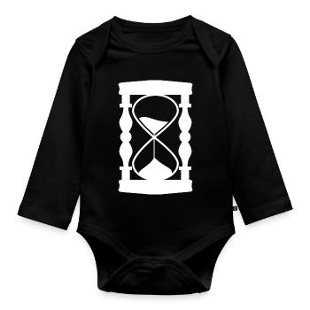 Sanduhr - Baby Bio-Langarm-Body - Schwarz - Vorne
