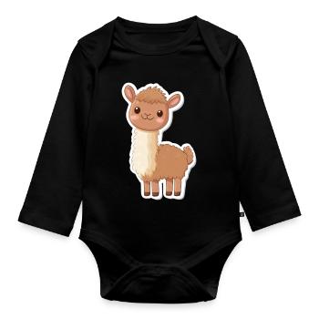Llama Alpaca Llama Animal Gift - Organic Longsleeve Baby Bodysuit - black - Front