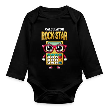 Number Day Calculator Character Design - Organic Longsleeve Baby Bodysuit - black - Front