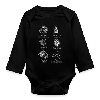 Sagittaire amer de la nature - Minimaliste et intemporel - Body Bébé bio manches longues - noir - Devant
