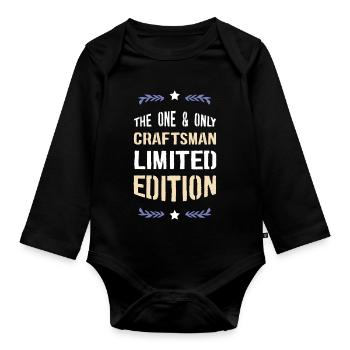 Craftsman Limited Edition – Ein Einzelstück - Baby Bio-Langarm-Body - Schwarz - Vorne