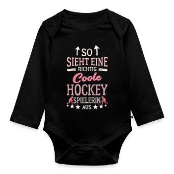 Voilà à quoi ressemble un joueur de hockey cool : le hockey - Body Bébé bio manches longues - noir - Devant