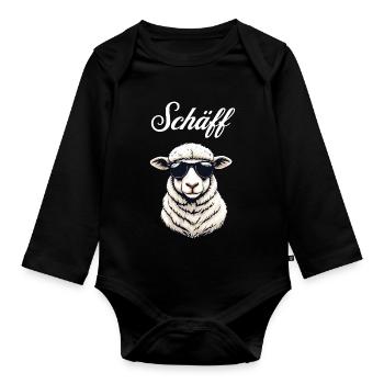 Schäff - Le patron décontracté en style laine - Body Bébé bio manches longues - noir - Devant