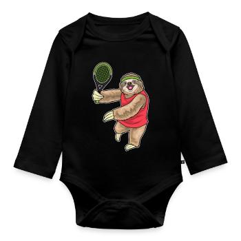Sports de tennis de tennis paresseux - Body Bébé bio manches longues - noir - Devant