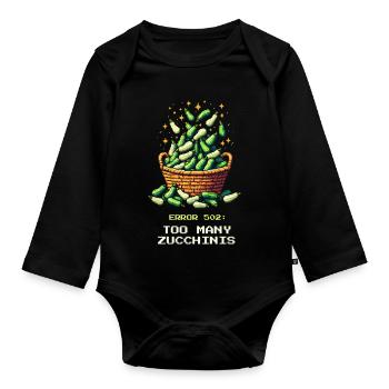 Too many zucchini | Harvest & Canning - Organic Longsleeve Baby Bodysuit - black - Front