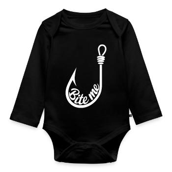 Conception du crochet leurre Me - Body Bébé bio manches longues - noir - Devant