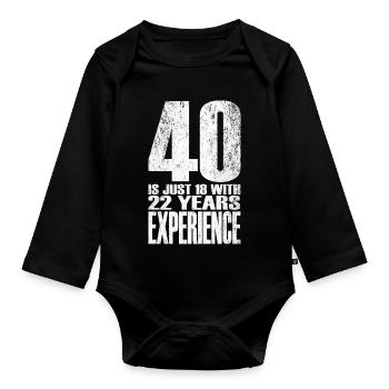 Quarante ans d’expérience - Body Bébé bio manches longues - noir - Devant