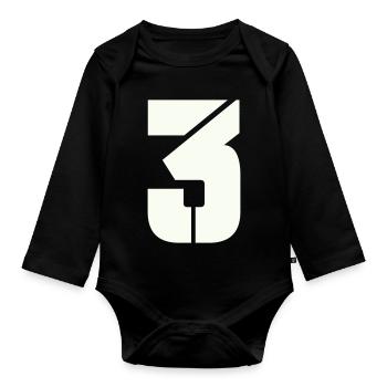 3 - Organic Longsleeve Baby Bodysuit - black - Front