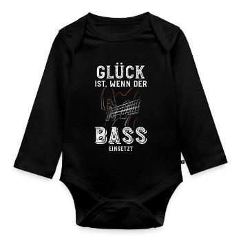 Glück ist wenn der Bass einsetzt / Bassist, Band - Baby Bio-Langarm-Body - Schwarz - Vorne