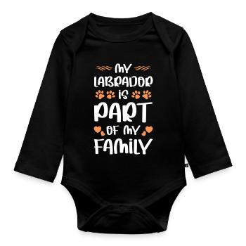 LABRADOR - Baby Bio-Langarm-Body - Schwarz - Vorne