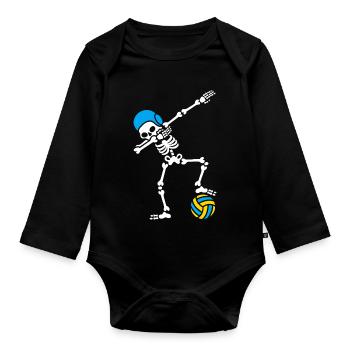 Skeleton Spike Volleyball Halloween - Baby Bio-Langarm-Body - Schwarz - Vorne