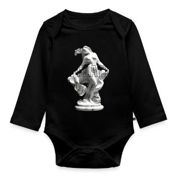 Marmorskulptur Tanzpose - Baby Bio-Langarm-Body - Schwarz - Vorne