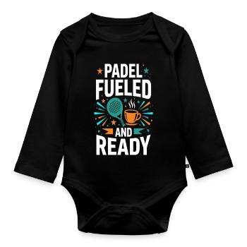 Padel-mädchen Padel-spieler Padel-tennis-geschenk - Baby Bio-Langarm-Body - Schwarz - Vorne